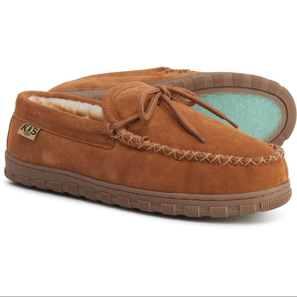 Cloud 9 Other - Cloud Nine Sheepskin Moccasin Slippers Slip On Loafers Leather Fur Men 10